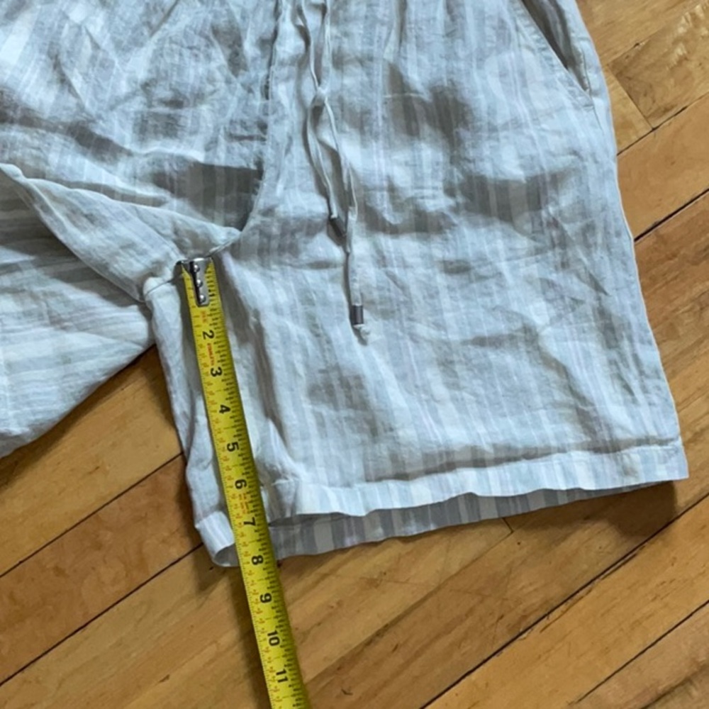 ANTHROPOLOGIE Beachy Linen Short Striped Pull on Drawstring - Picture 6 of 12